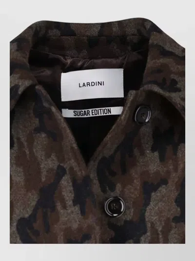 Lardini Long Coat Tailored Collar Belted Pockets In Brown