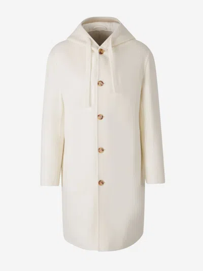 Lardini Long Hooded Coat In White