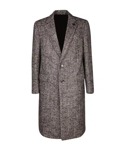LARDINI LARDINI SINGLE-BREASTED BROOCH-DETAILED COAT