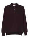 Lardini Half-button Long Sleeved Polo Shirt In Brown