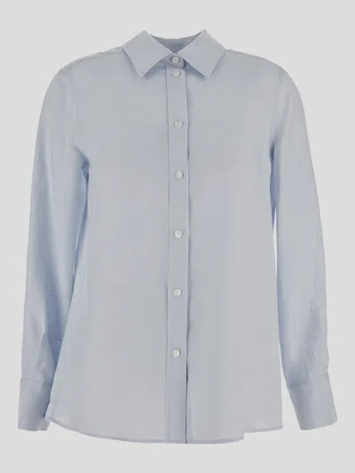 Lardini Long Sleeve Button-up Top In Blau