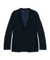 Lardini Navy Blue Tailored Jacket With Functional Pockets In Black