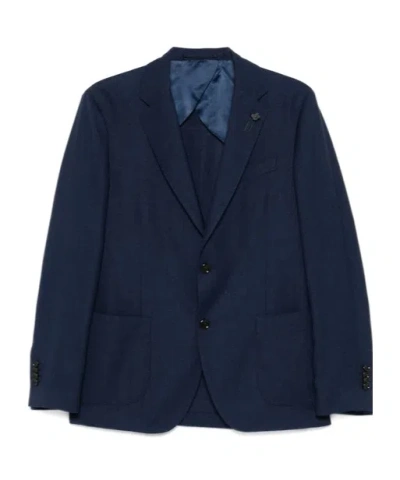 Lardini Long Sleeve Casual Jacket In Black