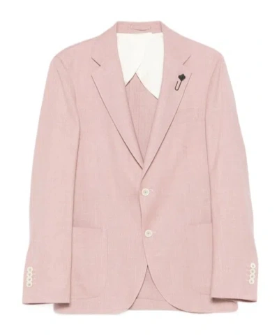 Lardini Long Sleeve Casual Jacket In Pink
