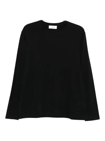 Lardini Long-sleeve Cotton T-shirt In Black