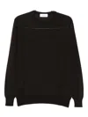 Lardini Long-sleeve Crew-neck Sweater In Black