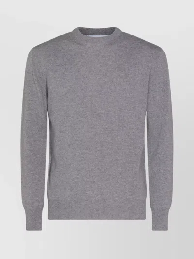 LARDINI LONG SLEEVE CREW NECK SWEATER WITH RIBBED HEM