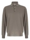 Lardini Long-sleeve Polo Shirt With Classic Collar In Gray