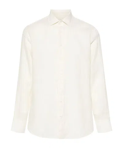 Lardini Long-sleeve Linen Shirt In White
