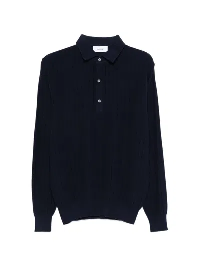 Lardini Long Sleeve Polo Shirt In Black