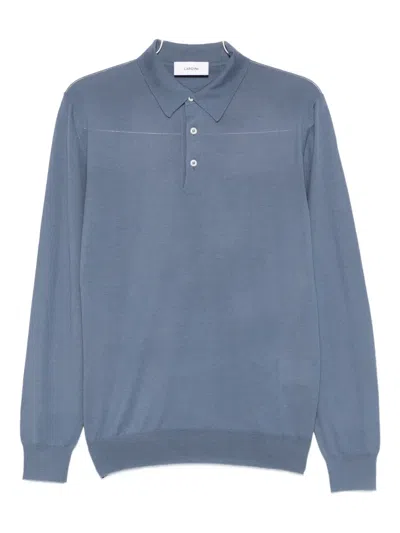 Lardini Long-sleeve Polo Shirt In Blue