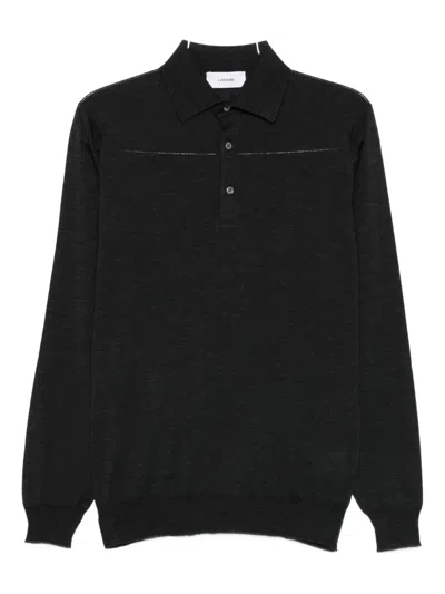 Lardini Long-sleeve Polo Shirt In Gray