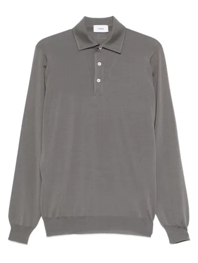 Lardini Long-sleeve Polo Shirt In Gray