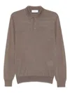 Lardini Long-sleeve Polo Shirt In Brown