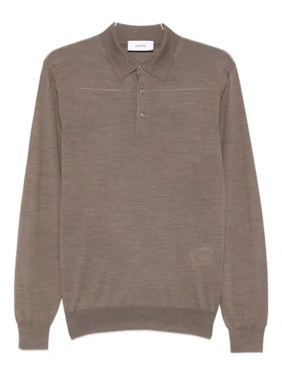 Lardini Long-sleeve Polo Shirt In Multi