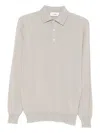 Lardini Long-sleeve Virgin Wool Polo Shirt In White