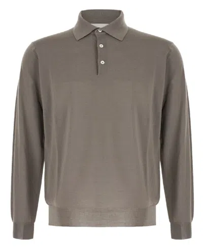 LARDINI LONG-SLEEVE POLO SHIRT WITH CLASSIC COLLAR