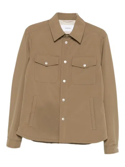Lardini Long Sleeved Press-stud Overshirt In Animal Print