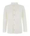 Lardini White Shirt With Classic Collar And Two Front Patch Pockets In Cotton Man In White