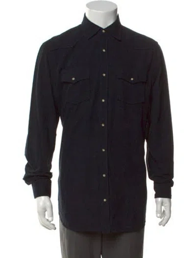 Pre-owned Lardini Long Sleeve Western Shirt In Blue