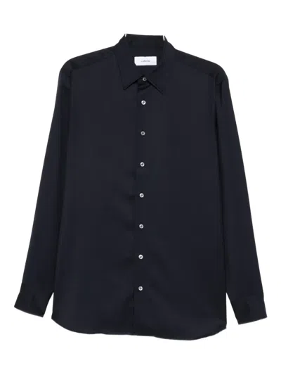 Lardini Long-sleeve Wool Shirt In Blue