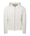 Lardini White Wool And Cashmere Hooded Cardigan In White