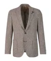 Lardini Brooch-detail Single-breasted Blazer In Gray