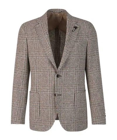 LARDINI LARDINI PLAID MOTIF BLAZER