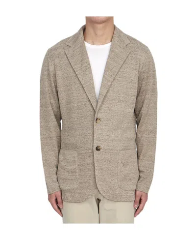 Lardini Long-sleeved Casual Jacket In Nude