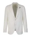 Lardini White Wool Knit Single-breasted Blazer In White
