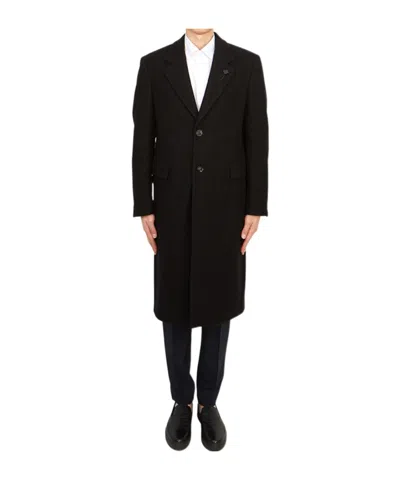 Lardini Long-sleeved Coat In Black