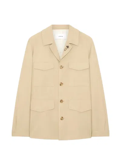 Lardini Long-sleeved Field Jacket In Neutral