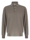 Lardini Long-sleeve Polo Shirt With Classic Collar In Gray