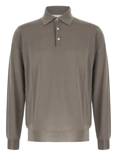 LARDINI LONG-SLEEVED KNIT POLO