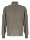 Lardini Long-sleeve Polo Shirt With Classic Collar In Neutral