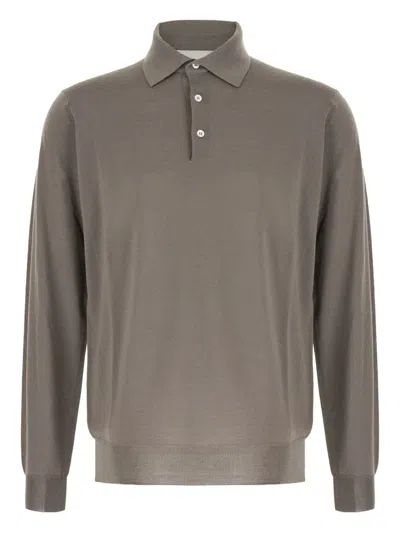LARDINI LONG-SLEEVED KNIT POLO
