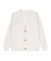 Lardini Knit Cardigan With V-neck And Natural Button Closure In White