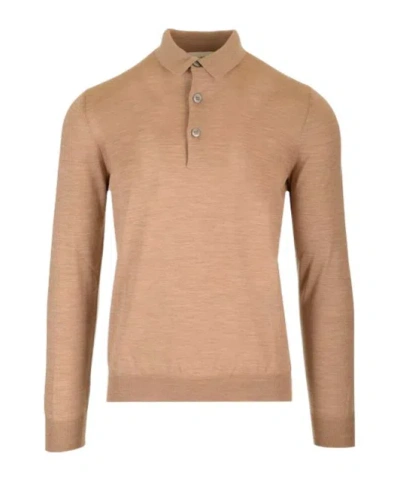 LARDINI LARDINI LONG-SLEEVED KNITTED POLO SHIRT