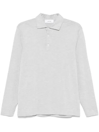 Lardini Long-sleeved Polo Shirt In Grey