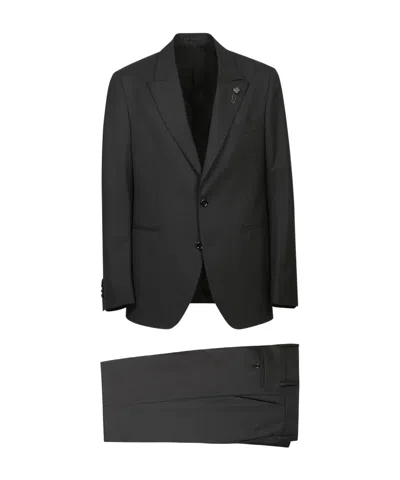 Lardini Single-breasted Suit In Black