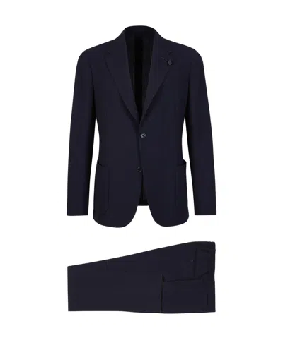 Lardini Long-sleeved Suit In Black