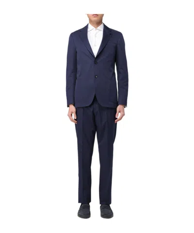 Lardini Long-sleeved Suit In Blue