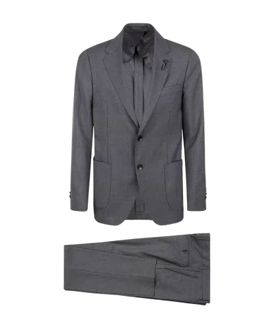 Lardini Long-sleeved Suit In Black
