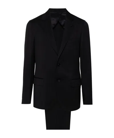 Lardini Long-sleeved Suit In Black