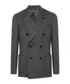 Lardini Roma Double-breasted Jacket In Wool Blend In Black