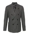 Lardini Roma Double-breasted Jacket In Wool Blend In Black