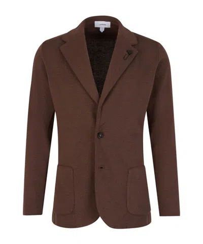 Lardini Long-sleeved Suit Coat In Brown