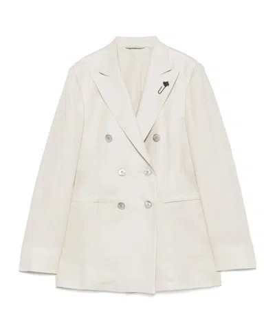 Lardini Long-sleeved Suit Coat In Multicolor