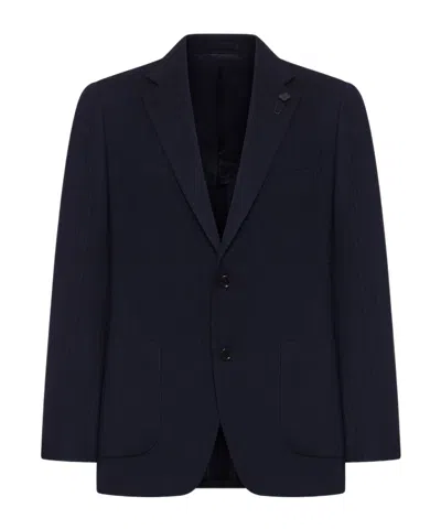 Lardini Long-sleeved Suit Jacket In Blue