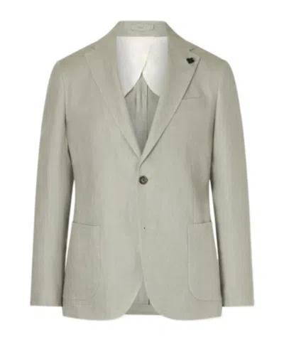 Lardini Long-sleeved Suit Jacket In Green
